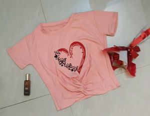 Cute Pink Heart Butterfly T-Shirt