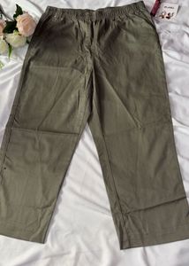 Olive Green Elastic Waist Pants