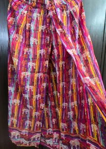 Vibrant Elephant Print Pant cum skirt