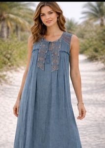Boho Blue Embroidered shrug