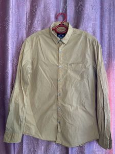 Men's Casual Mustard Long Sleeve Shirt