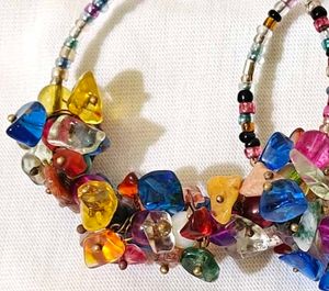 Boho Beaded Hoop Earrings