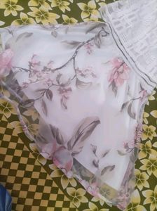 Beautiful White Coloured Printed Frock