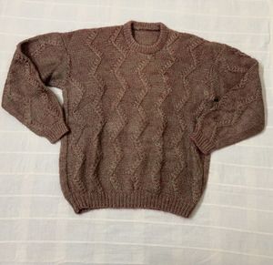 Unisex Handmade Brown Wool Sweater
