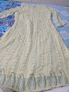 Elegant Chikankari Embroidered Anarkali Set