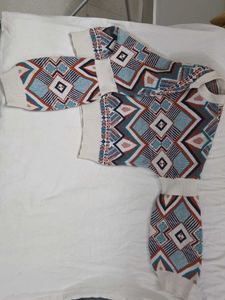 Boho Geometric Print Sweater