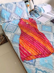 multicolour sleeveless kurta