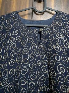 Navy &amp; Gold Co-ord Set (Skirt and Top)