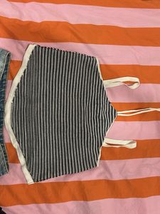 Striped Knit Halter Neck Top