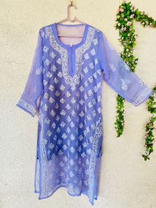 Elegant Lavender Kurta with Mirror Work