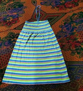 Striped Halter Neck Maxi Dress