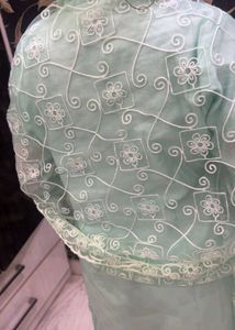 Elegant Mint Green Embroidered Kurti Set