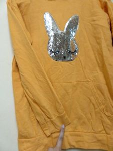 Yellow Sequin Bunny Hoodie