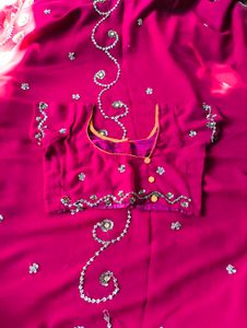Elegant maroon Saree with Blouse
