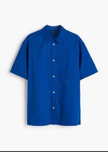 Royal Blue Short Sleeve Button-Up Shirt