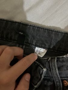 Stylish Wide-Legged Grey Denim Jeans