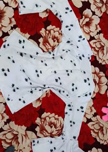 White Bell Sleeve Top with Floral Print