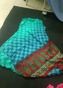Green Patterned Kurta