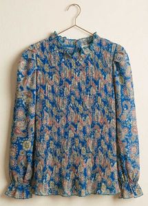 Chic Paisley Print High Neck Blouse