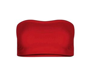 Red Strapless Crop Top