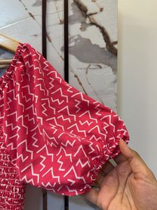 Smocked Off-Shoulder Crop Top, Bust- 36