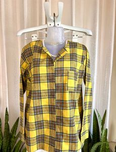 Korean woollen Yellow checkered Shirt