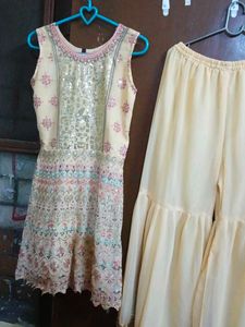 Embroidered Kurta and Sharara Set