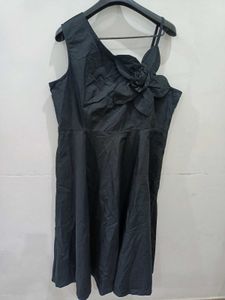 cotton Black Midi Slip Dress