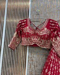 Red Embroidered Lehenga Choli Set