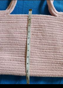 Chic Pink Woven Tote Bag(handmade)