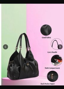 Chic Black Faux Leather Shoulder Bag