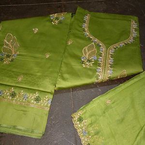 Green Kurta Suit Material