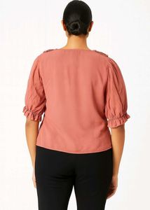 Stylish Peach Wrap Top
