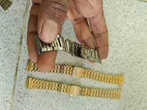 Vintage hmt Watch Bands 18mm - 2 Gold, 1 Silver