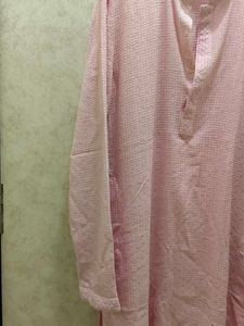 Pink Textured Kurta for men