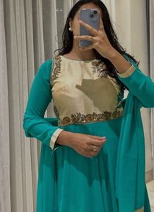 Elegant Anarkali with Gold Embroidery