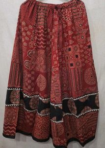 Pure Ajrakh Maxi Long Skirt