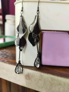 Elegant Dangle Earrings with Crystal Accents black
