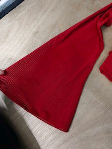 LittleBox Red Shear Off-Shoulder Top