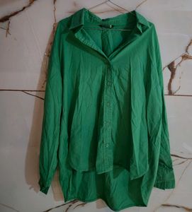 Oversized Green Button-Up Shirt