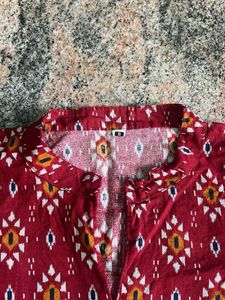 Maroon Printed Kurta