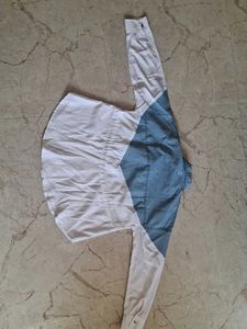 Chic Color Block Denim Shirt