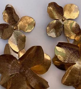 Golden Flower Drop Earrings