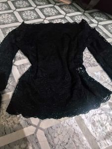 Black Lace Off-Shoulder Top