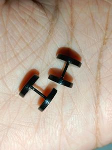 Black Dumble Earrings For Men