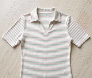 Striped Collared Casual Top