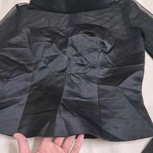 Luxury High Fashion Sheer Turtleneck Corset Top