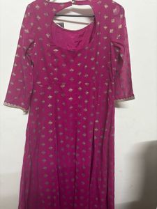 Stylish Pink Kurta with Gold Print