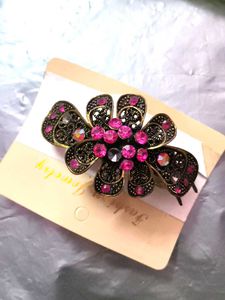 Vintage Rhinestone Flower Hair Clip