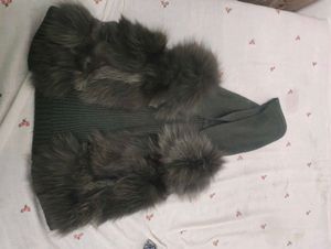 fur sweater with cap
